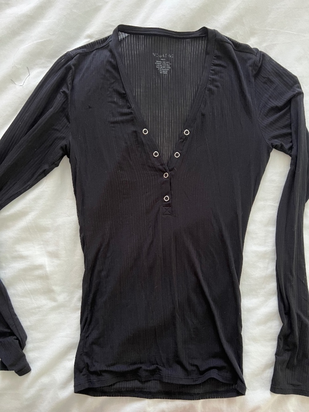 Negative Black Whipped Modal long sleeve top